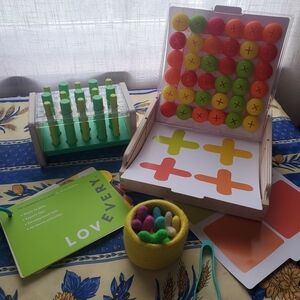 🦋 Lovevery Button Board, Posting Stand, and Transfer Tweezers and Felt Stars